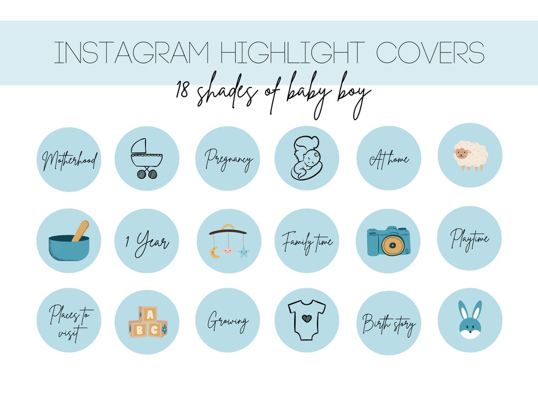 18 Shades of Blue Baby Boy Instagram Highlight Icons Instagram