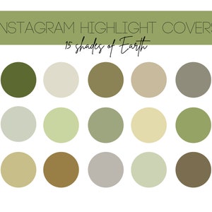 Earth Tones Instagram Highlight Covers: 15 Neutral Shades (PNG Digital Download)