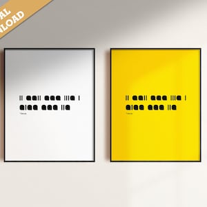 I Love You in Morse Code Printable Poster, Elegant Style, Minimal Wall Art Print, Modern Artwork Digital Download, Downloadable Home Decor