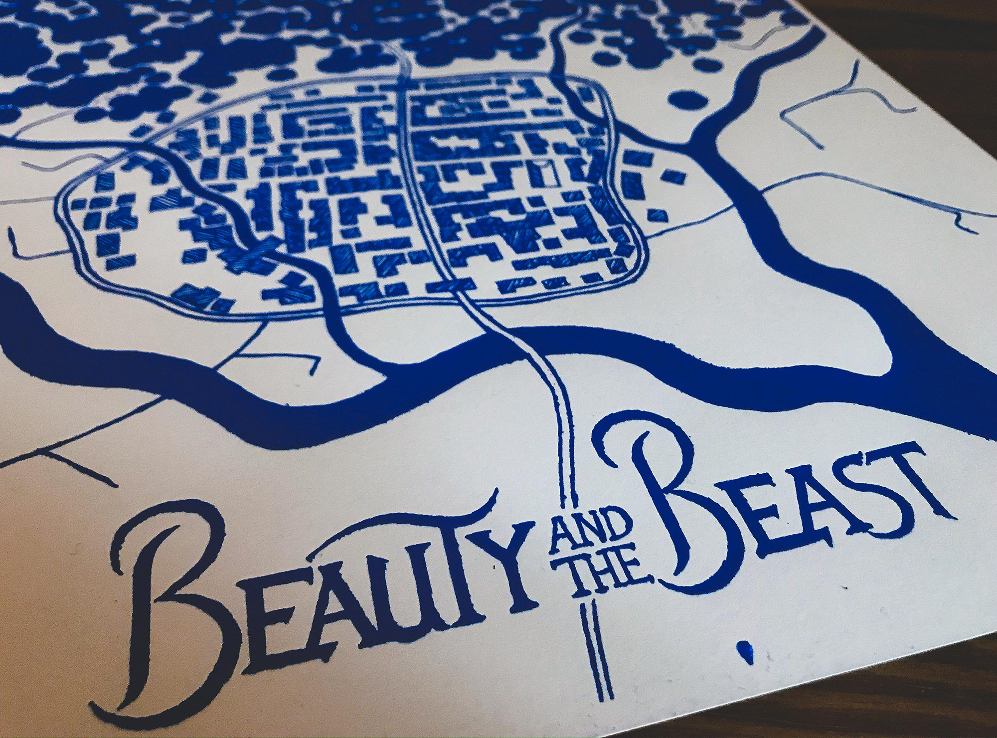 Beauty and the Beast Poster | Disney Classics | Fairy Tale Map | Modern ...