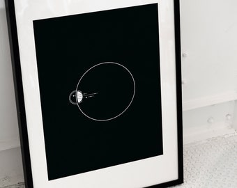 Circle Poster | Black Print | Minimal Line Geometric Design | Solar Minimalism Wall Art | Graphic Art Print | Abstract Minimalist Room Decor