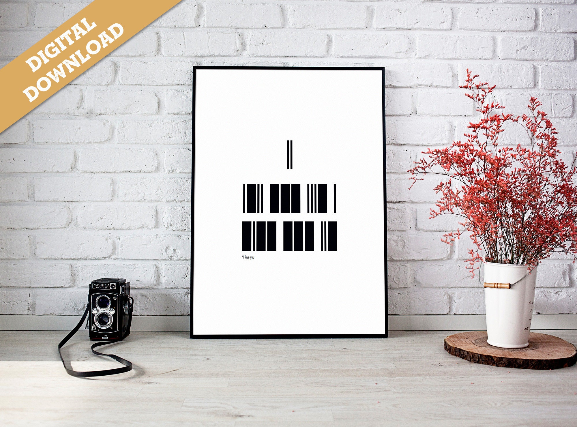 I Love You in Morse Code Printable Poster Bar Code Style - Etsy