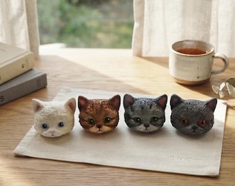 Custom Cat Car Air Freshener, Hand-Painted Plaster Vent Clip, Cat Mom Gift