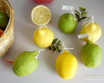 Lemon Shaped Soy Wax Candle: Citrus Scented Vegan Candle