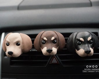 Dachshund Car Air Freshener- Sausage Dog Car Vent Clip, Car Accessories, Aroma stone air freshener, Car Diffuser, car interior decor
