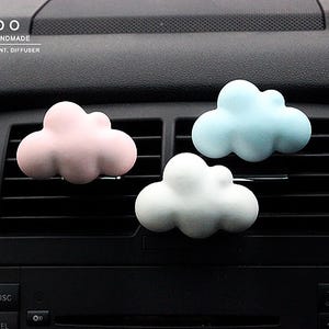 Cloud Car Air Freshener: Car Air Freshener, Car Accessories, Car vent clip, Aroma stone air freshener, Vent Clip Diffuser with Refill