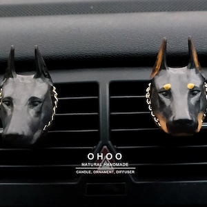 Dobermann Car Air Freshener, Car accessories, Car vent clip, Car Ornament, Car air freshener, Car Diffuser, car interior decor, new car gift