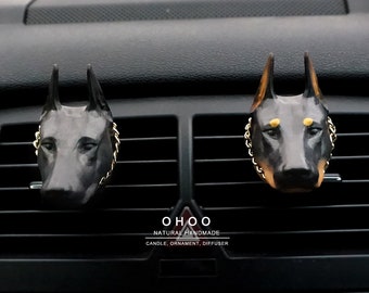 Dobermann Car Air Freshener – Handmade Dog Vent Clip | Car Diffuser Gift for Dog Lovers | Car Accessories | Car freshener | Car Ornament