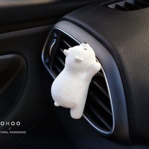 Lazy bear Car Air Freshener, Car Accessories, Car vent clip, Aroma stone air freshener, Car freshener, Car Diffuser, car interior decor