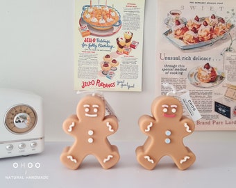 Gingerbread Man Candle: Hand Poured Soy Wax Christmas Decor