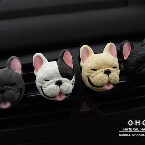 Smile French Bulldog - Car Air Freshener, Custom Color, Car Accessories, Car vent clip, Car freshener, Car Diffuser, car interior