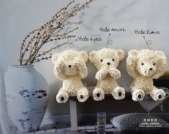 Handmade Teddy Bear Plaster Air Freshener: Car Vent Clip Diffuser (4x5cm)