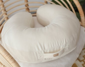 Luxurious Creamy Pearl Velvet Nursing Pillow, Babyly Store's breastfeeding pillow