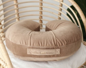 BEIGE  velvet brestfeeding pillow- for mother and baby, velvet nursing pillow, mom and baby pillow