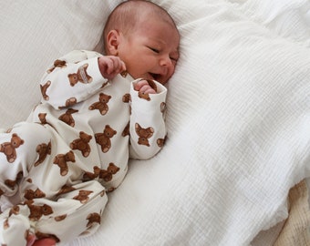 Teddy Bears Baby Zip Romper Babysiut Baby Pajamas Bodysiuts Baby Footie Ramper Zipper Baby Siuts Etsy