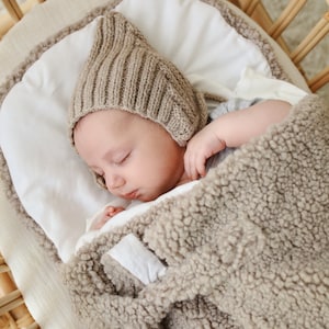 Baby sleeper - Teddy - CREAM/  TAUPE   baby sleeping bag/ stroller sleeping bag/ - boucle baby essential, insted baby bedding