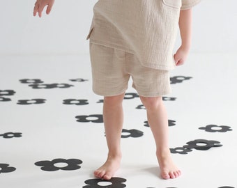 Musselin-Sommershorts für Kinder - Shorts für Babys und Kinder - Peanut | Kleidung für Jungen und Mädchen, Unisex-Kinderkleidung