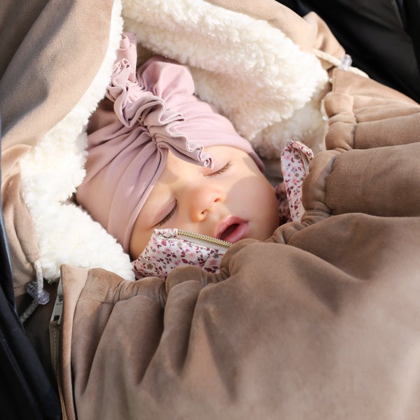 wasserfester Samtfußsack mit einem Baumwollteddy, Kinderwagenzubehör, Trolleyzubehör, Winterkinderwagenzubehör, Kinderwagenzubehör