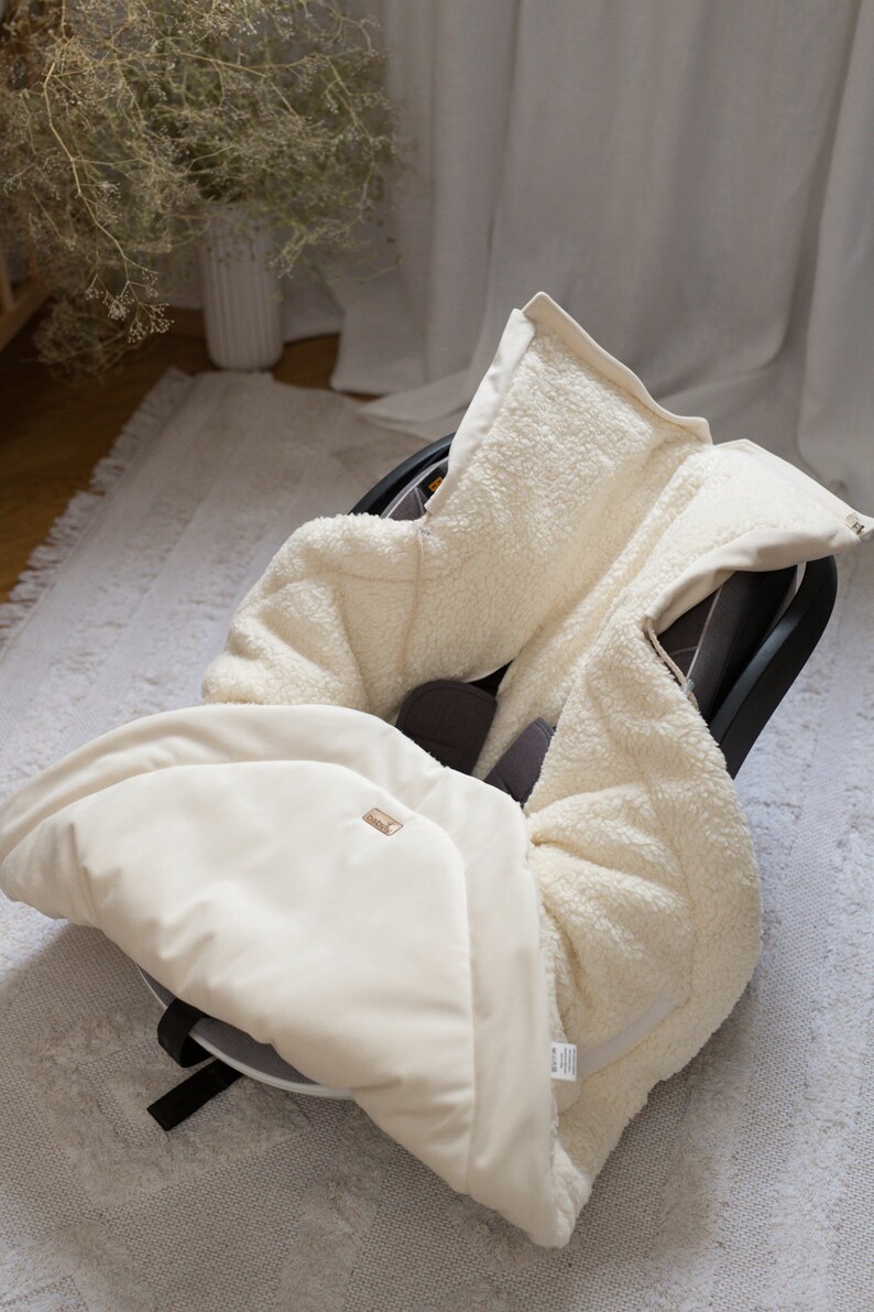 Baby Car Seat Blanket Swaddle Creamy Pearl Etsy
