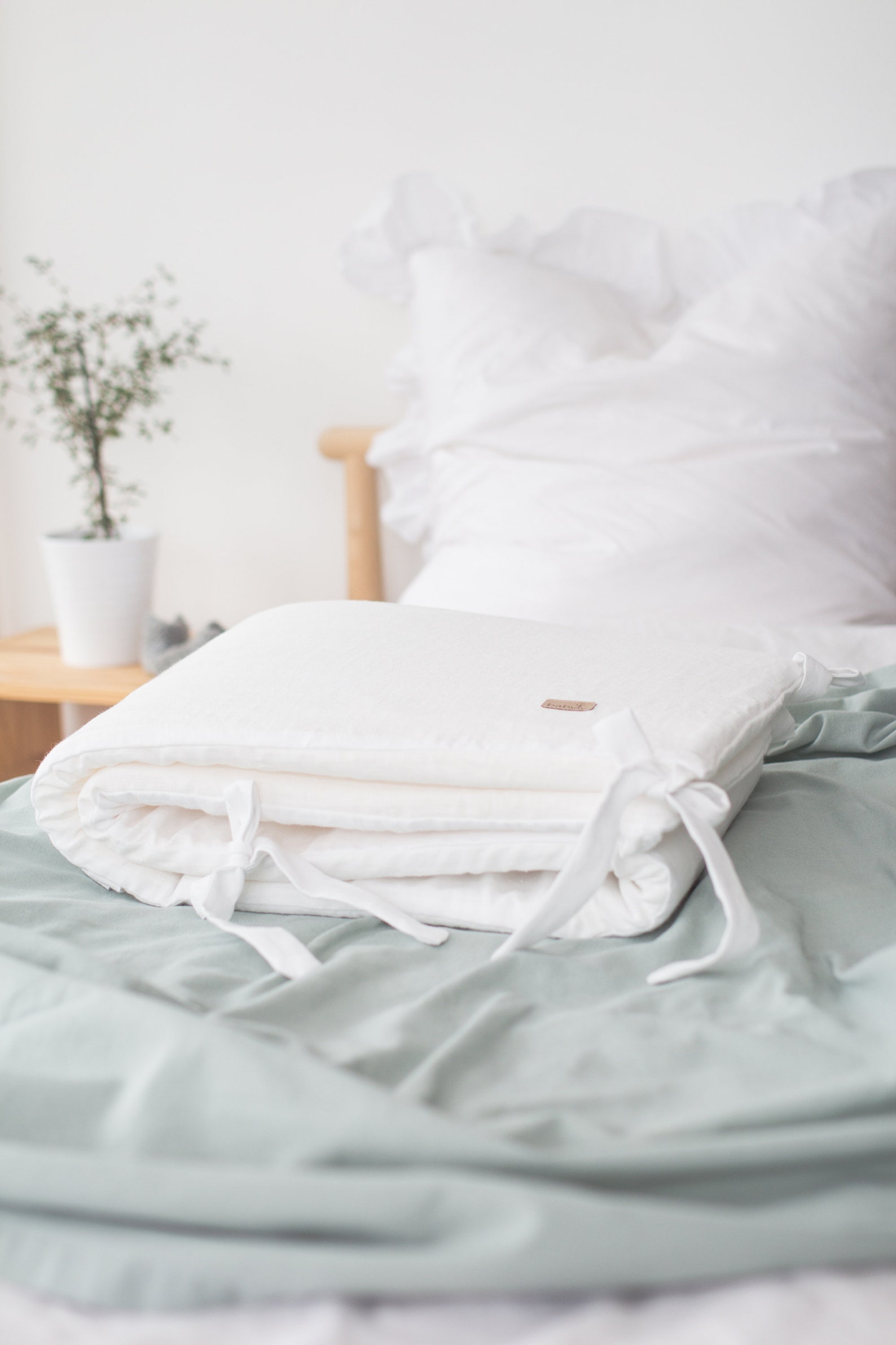 Linen Crib Bumper Baby Bumper White Cot Bumper Baby Bed Etsy