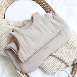 Saco de dormir de lino para bebé - BEIGE, saco de dormir, saco de dormir para recién nacido, saco de dormir, regalo para baby shower, saco de dormir personalizado