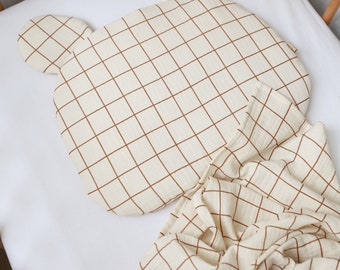 Muslin swaddle - Vichy - 39x39 inches (100x100 cm) - Baby blanket double gauze Vichy