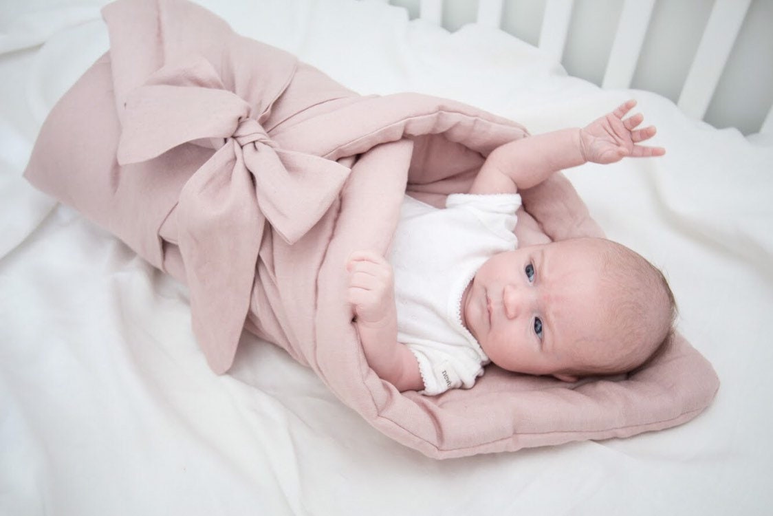 Premium Soft Linen Handmade Baby Nest - Cream