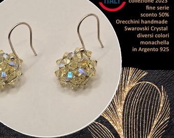 3D Swarovski Crystal earrings handmade in Italy - end of series 50% discount Unique Elegance and Brilliance on Etsy Anniversary Gift