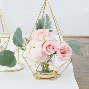 20 Tall Geo Candle Or Floral Centerpiece,Gold Metal Geometric centerpiece,Geo candle holder,Geo centerpiece, image 1