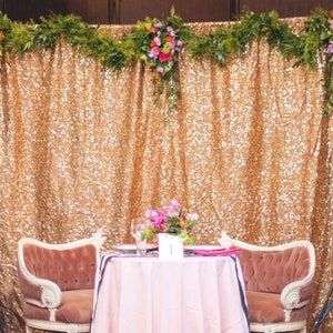 Gold Sequin Party Photo Backdrop, Wedding Backdrop, Party backdrop, Step and repeat, photo booth, photo backdrop,Sparkle backdrop,head table Bild 4