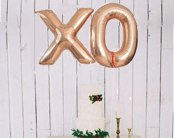 40" XO balloon Rose Gold Mylar Balloons