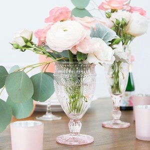 gobelet en verre rose de style vintage, verres de fête, tasses roses, verres roses, décor de douche vintage, mariage vintage, mariage rustique, décor rustique