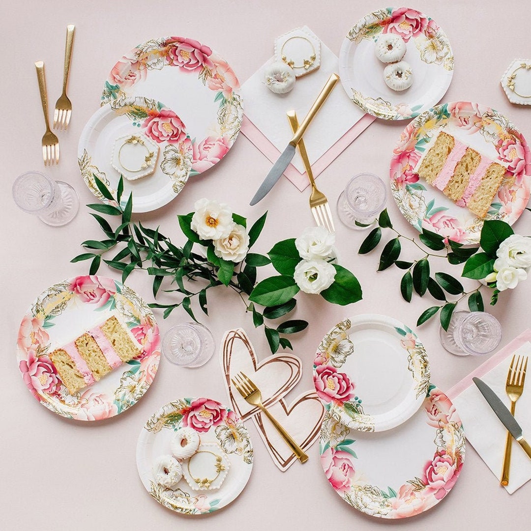 Small Floral Paper Plates, Garden Tea Party Party Paper Plates,floral