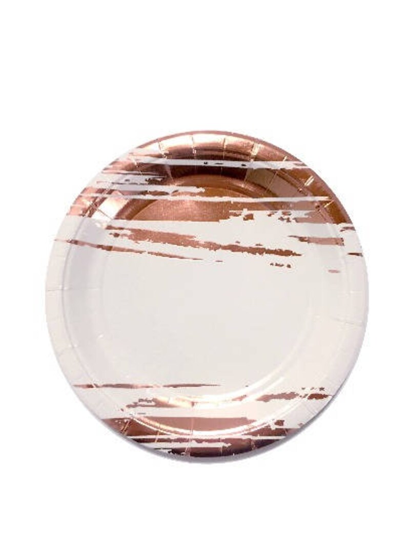 Rose Gold Party Paper Plates Party Plates Copper Party Etsy