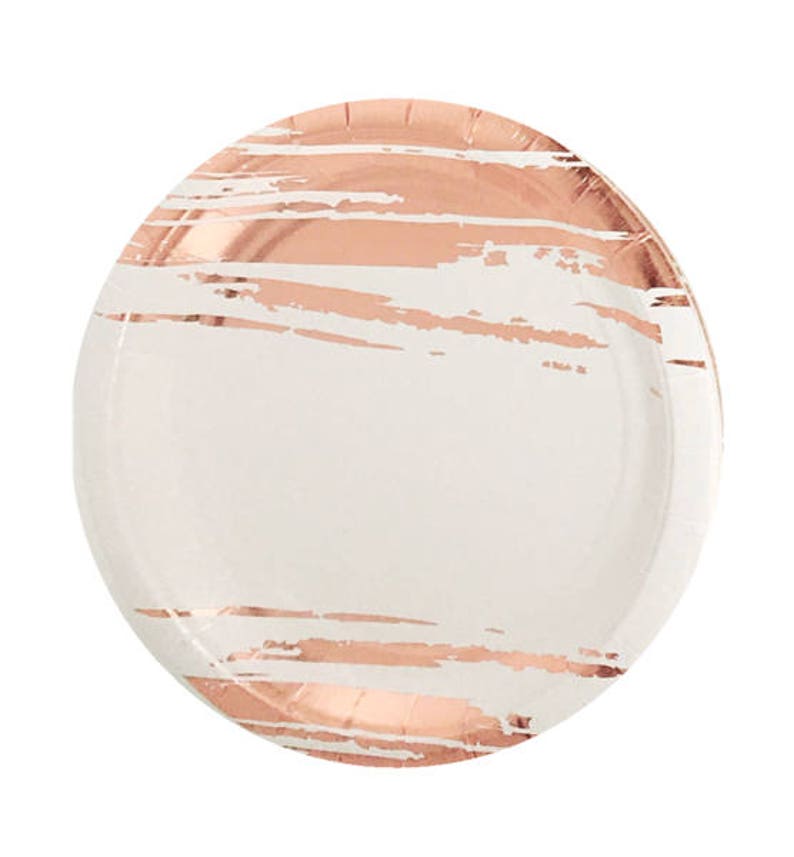 Rose Gold Party Paper Plates Party Plates Copper Party Etsy
