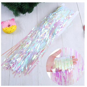 3m Silver Self Adhesive Foil Fringe Tinsel Shimmer Curtain Door Wedding  Happy Birthday Party DECORATIONS