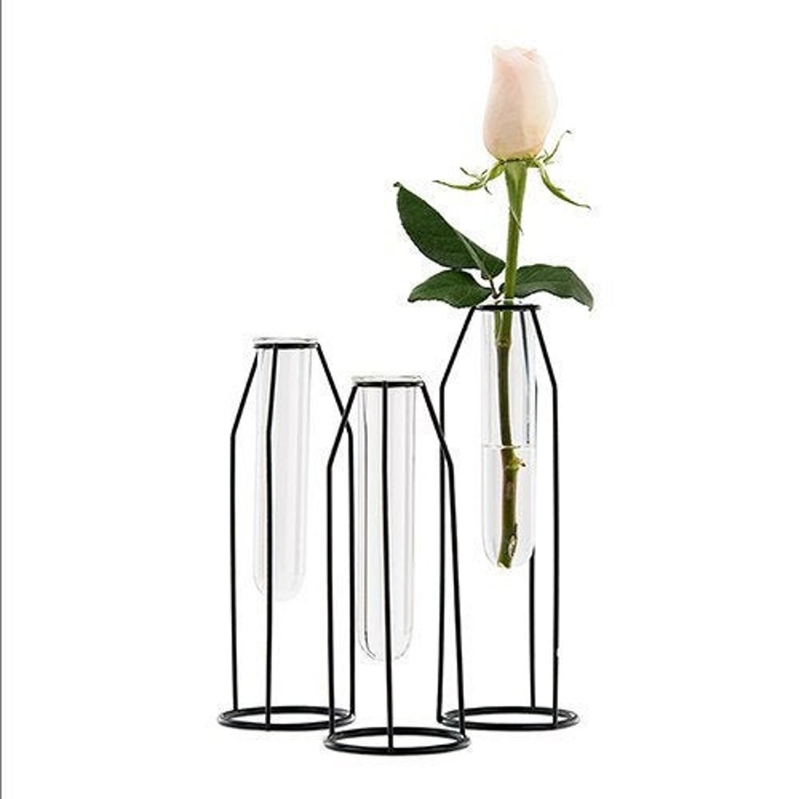 3 Tall Black Test Tube Centerpiece Black Wedding Centerpiece Etsy