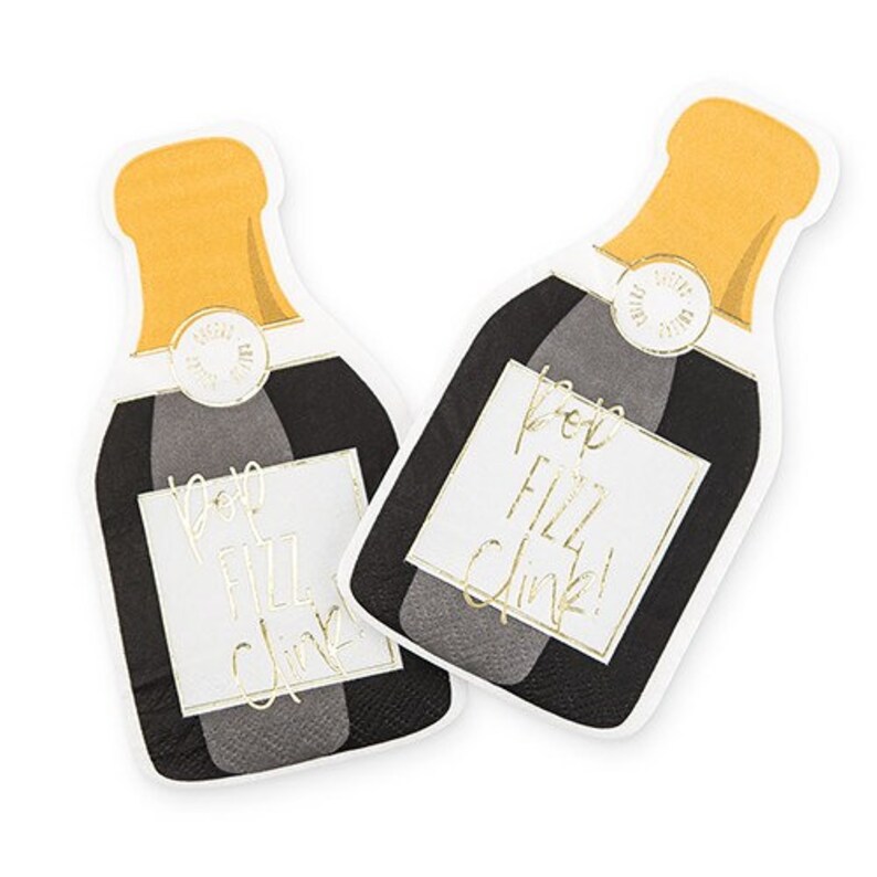 Champagne Bottle Napkins Party Serviette Party Napkins Etsy