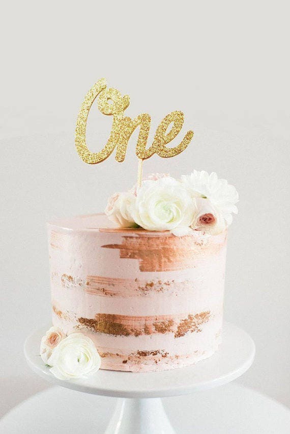 One Cake Topper Premier Anniversaire Topper Gateau Bebe Etsy