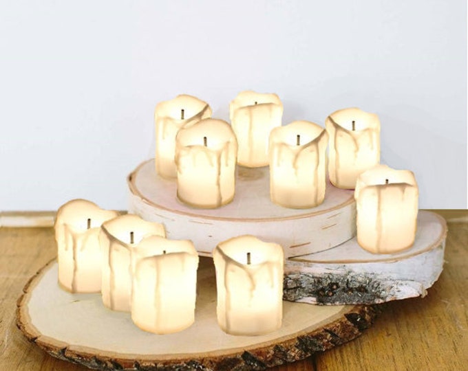 12 LED Flameless Votive Candles, Realistic Warm White Led Candle
