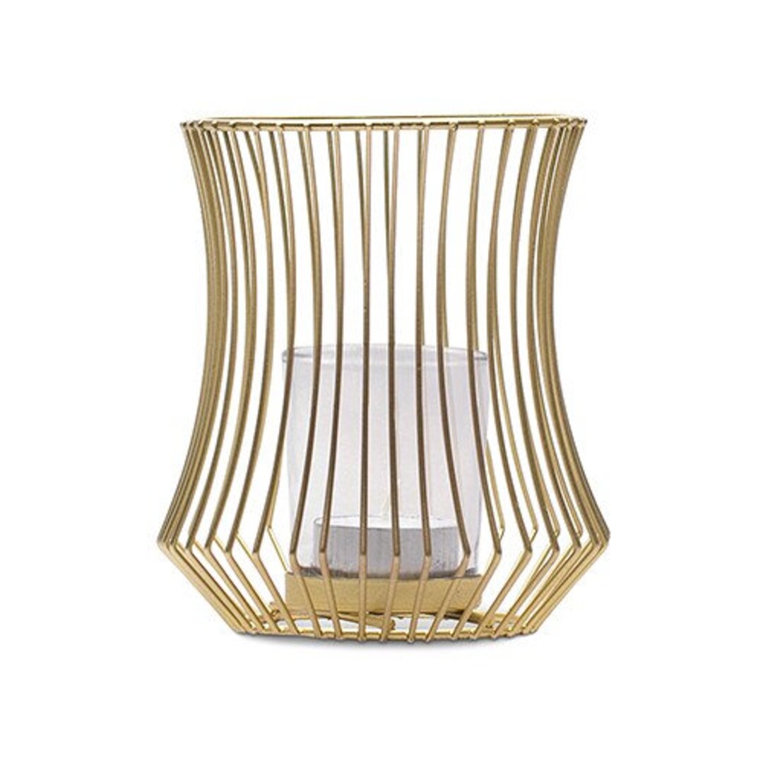 2 Small Gold Candle Holder Centerpiece, Gold Candle Holder, Gold Vase