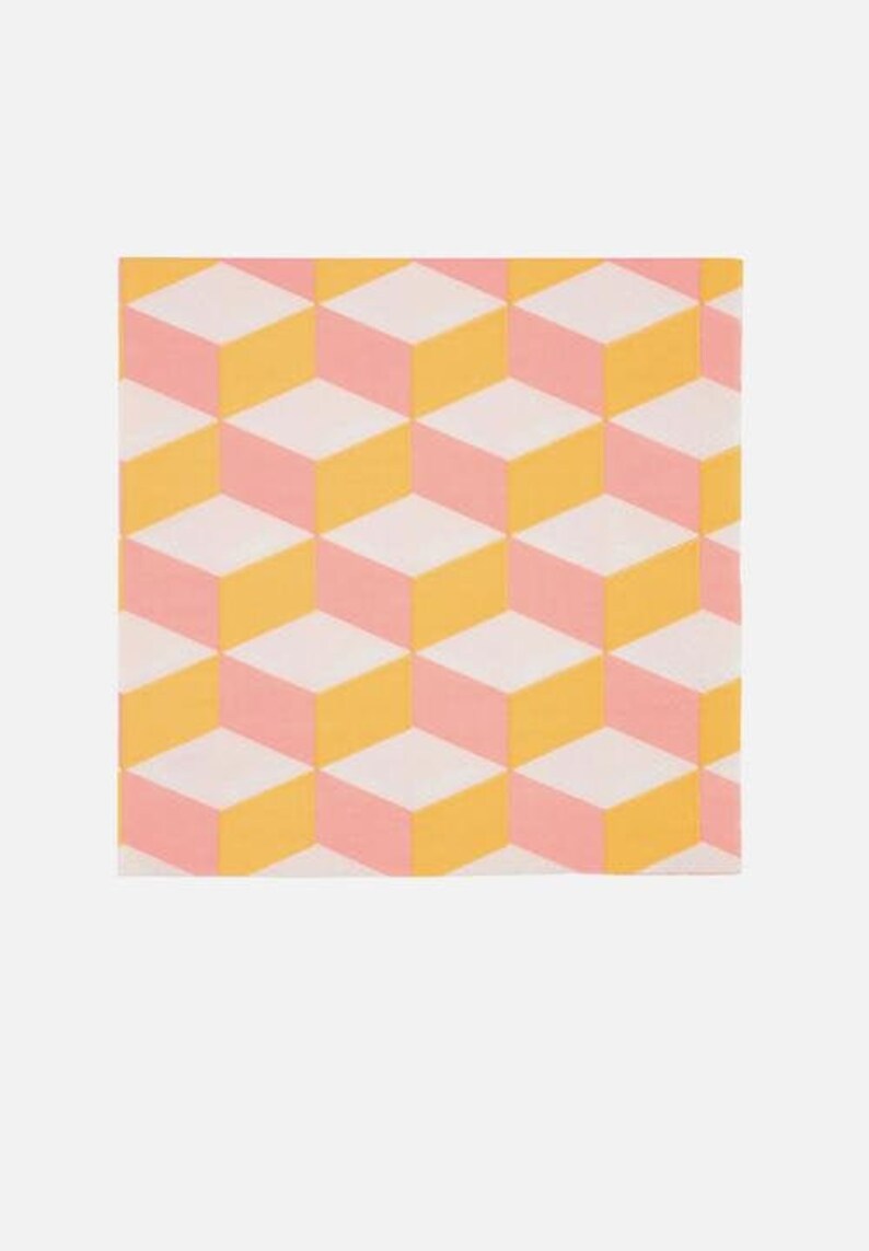 Orange Pink Neon Paper napkins Summer Party napkins Party | Etsy