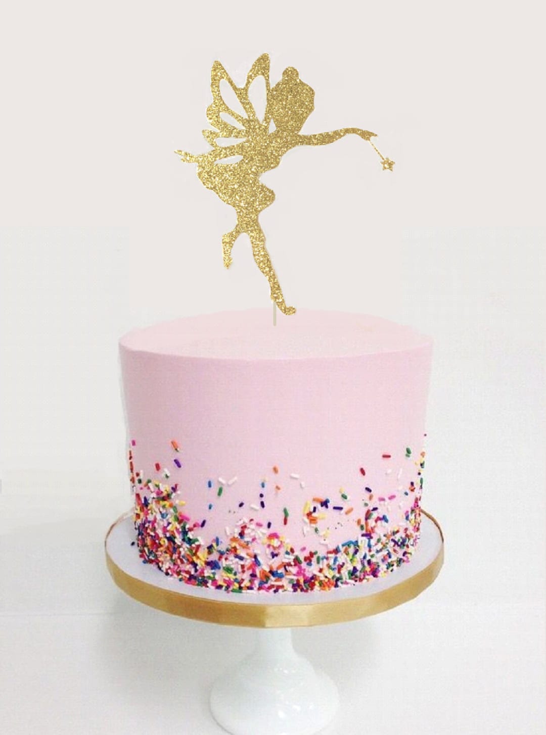 Fairy Cake Topper for Girls Fairy Birthday Theme Party Decorations Forest  Fairy Tales Magic Party Supplies Glitter Pink Green Fairy Cake Decorations