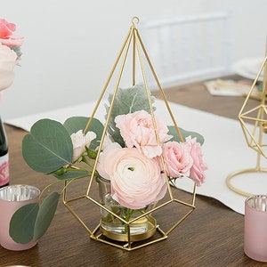 20 Tall Geo Candle Or Floral Centerpiece,Gold Metal Geometric centerpiece,Geo candle holder,Geo centerpiece, image 3