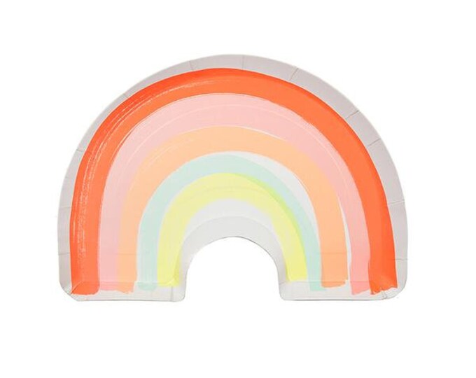 Rainbow Party Plates, Meri Meri Rainbow Shaped Plates, Rainbow Party