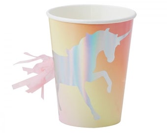 Unicorn Cups, Unicorn Party, Unicorn party Cups, Metallic Unicorn, Holographic Party, Unicorn Party, Fantasy Party, Party Box,Party Kit