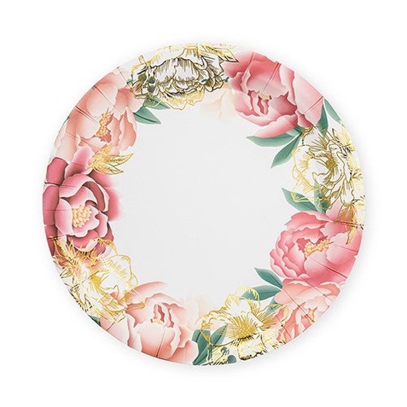 floral paper plates
