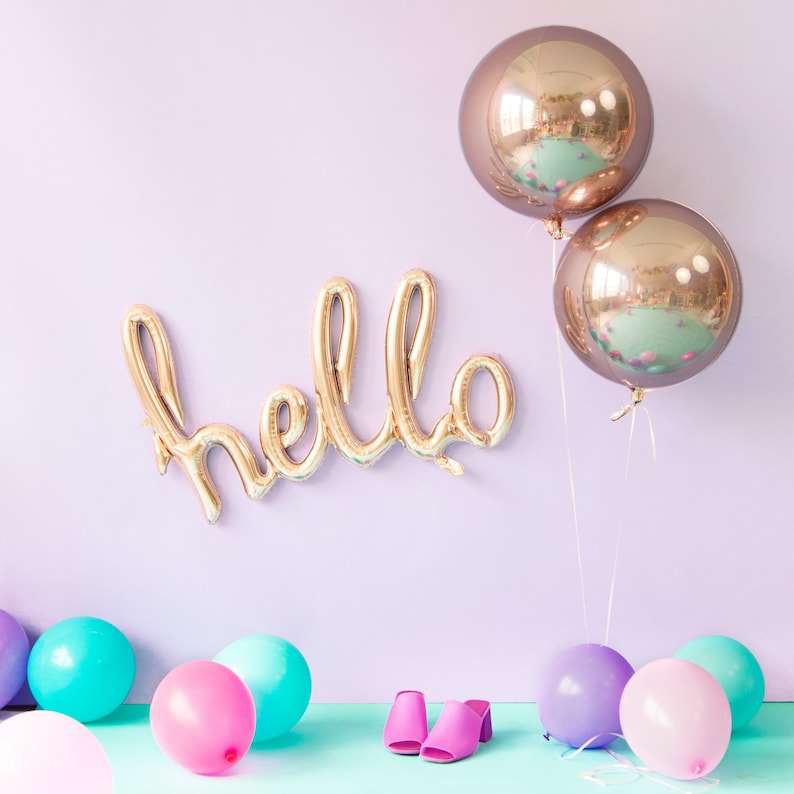 Metallic Balloon Orb Rose Gold Foil Sphere Balloon Rose Gold Shere Balloon Rose Gold Balloon Unique Balloon Circle Balloon,Orbz Balloon