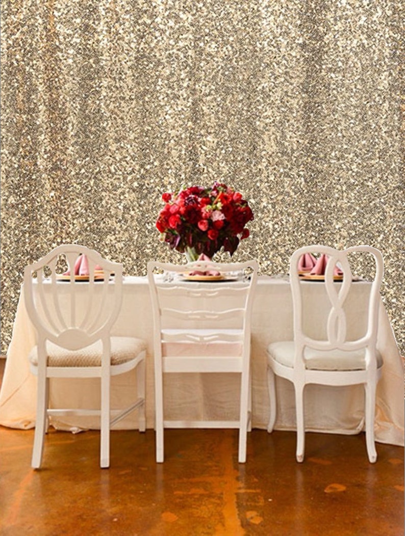 Gold Sequin Party Photo Backdrop, Wedding Backdrop, Party backdrop, Step and repeat, photo booth, photo backdrop,Sparkle backdrop,head table Bild 1