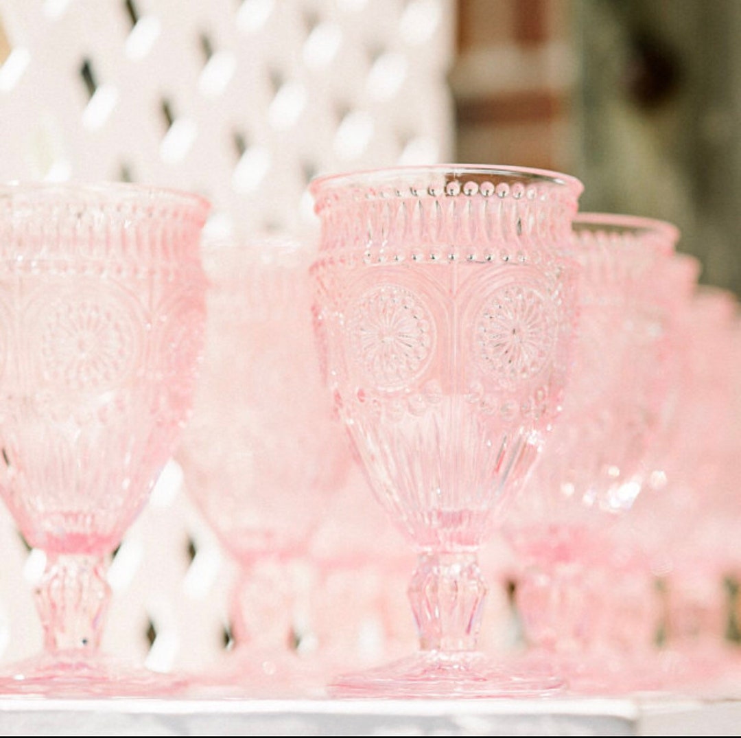Pink Libbey Goblets - The Curious Cowgirl - Vintage Shop